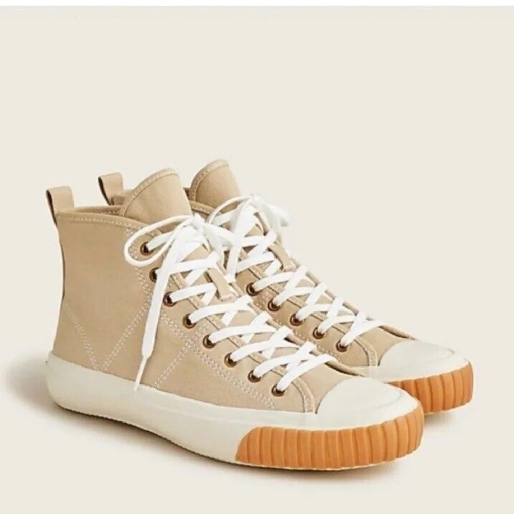 J. Crew Canvas High-Top Sneakers - Desert Sand -